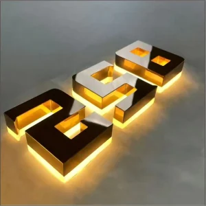 Anti-Rust Metal Halo Backlit LED 3D Sign with Custom Logo Waterproof IP65