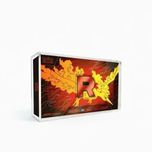 Anti-Yellowing Anti-Blue Light Acrylic Display Case for TCG Team Rocket’s Moltres EX Ultra Premium Collection
