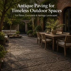 Antique Paving Slabs Project Grade Custom Cut Weathered Fiber Cement for Heritage Hotel Patio and Museum Courtyard Project