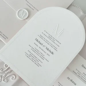 Arch Shape Wedding Invitations Card with Envelope Wax Seal Luxury Invitation Set for Marriage Celebration