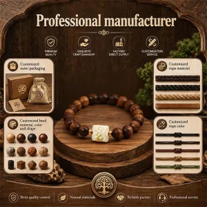 Aromatherapy Bracelet Craft Natural Beads Vintage Fragrant Beaded Jewelry Crafts Wooden Bead Bracelet