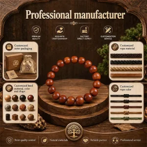 Aromatherapy Bracelet Craft Quality Costume Jewelry Hand Painted Beads Raw Fashion Beaded Wooden Bead Bracelet
