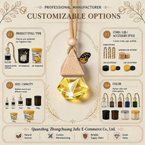 Aromatherapy Luxury Portable Car Air Freshener Customizable Custom Fragrance