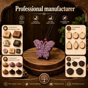 Aromatherapy Pendant Customizable Vintage Fragrances Accessories Manufacturer Wooden Pendant