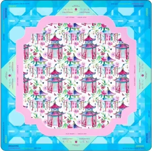 Artistic Floral Mahjong Mat with Dark Elegant Pattern Non Slip Rubber for Home Gift Professional American Game Night Fun