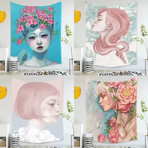 Artwork Art Decor Unique Colorful Fresh Illustration Series Bedroom 3D Digital Printing Tapestries