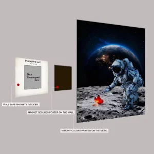 Astral Rendezvous Metal Poster Magnet-Mounted Painted Wall Sign