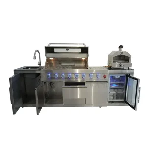 Australian Style Shaker Kitchen Cupboard Customized 304 Stainless Steel Outdoor Kitchen Cabinets