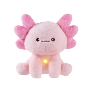 Axolotl Breathing Plush Toy Soothing Heartbeat Glowing Chest Stuffed Animal Anxiety Relief Sleep Companion Gift OEM