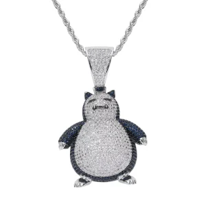 BESDZ0273 Cartoon Character European American Style Men’s for Pikachu Pendant Zircon Hip Hop Rope Chain Necklace