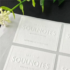 BONI Customized logo Embossed Sticker Labels Texture Concave convex Various Colors Luxury Perfume Candle Package