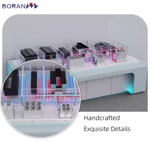 BORAN Handcrafted Modern ABS Acrylic Plastic Data Center Room Interactive Sand Table 3D Model Design Customizable Custom Logo