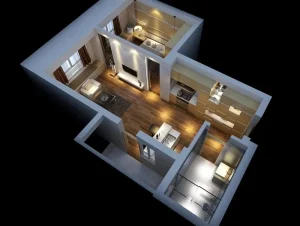 BOTON STONE Modern Apartment 3D Rendering Interior Architecture Home Decor Graphic Design for House