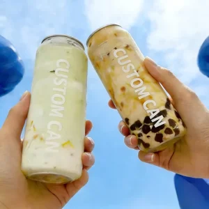 BSBH Beverage Bottle Transparent Cans Full Open Lids Customize Logo Pet Beverage Can Cake Ice Cream Plastic Cans for Drinks
