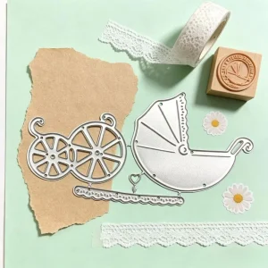 Baby Stroller Metal Cutting and Embossing Template Tool for DIY Scrapbooking Cardmaking and Album Decoration