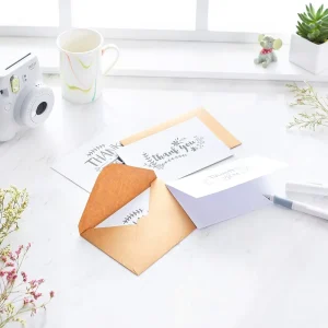 Basics Greeting Card Thank You Cards and Envelopes No Logo Graphic Design Black and White Paper 4″ X 6″ 48 Count