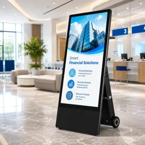 Battery Outdoor Digital Advertising Screen 43 55 Inch Portable LCD Poster with WiFi LAN USB and CMS Management Optional
