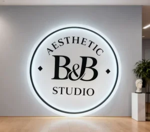 Beauty Salon Led Light Custom Led Backlit logo Custom Signs for Business Logo Light Metal Business Sign Illuminate 3d Logo Sign