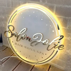 Beauty Salon Led Light Custom Led Backlit logo Custom Signs for Business Logo Light Metal Business Sign Illuminate 3d Logo Sign