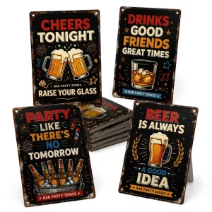 Beer Rustic Iron Plaque Sign 20x30cm Contemporary UV Printing Bar Pub Man Cave Metal Poster Decor Graduation Anniversary