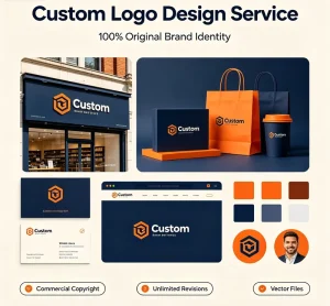 Bespoke Custom Logo Design Vector Graphic for Startup Small Business 100% Original Brand Mark Full Commercial Copyright