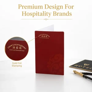 Bespoke Gold Foil Stamped Textured Foldable Paperboard Logo Personalization Premium Room Key Card Holder for Boutique Hotels