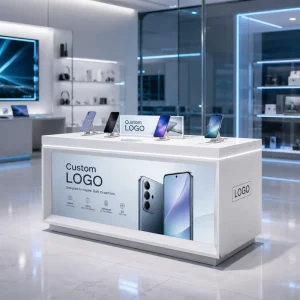 Bespoke Metal Mobile Phone Computer Showcase Design Display Table for Electronics Shopfitting Furniture Brand Store Project