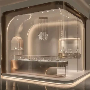 Bespoke Premium Brand Showcase Display Cabinet with Luxury Visual Props for Boutique Window Exhibition and Marketing