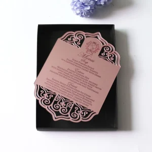 Birthday Acrylic Handmade Cards Gold Hot Stamping Foil Paper Box Acrylic Wedding Invitations