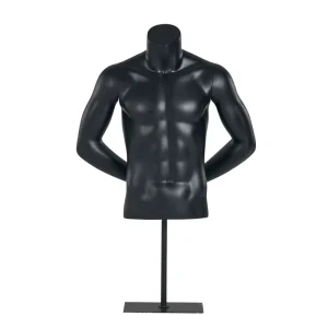 Black Male Mannequin Half Body for Clothes Display
