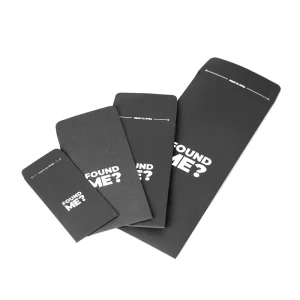 Black Recycled Mini Paper Folding Square Envelope With Custom Kraft Paper Envelope