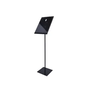Black Stainless Steel Floor Display Stand Removable Design No Assembly Required for Shopping Malls Stores