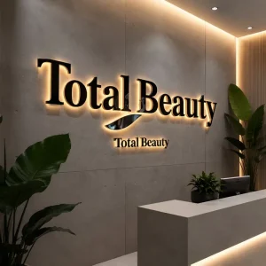 Black Titanium 3D LED Backlit Metal Letter Jewelry Store Sign for Boutique Shopfront Interior Wall Branding