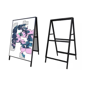 Black Waterproof Slide in Frame Advertising Board Stable Sidewalk Sign for Exhibitions Promotions Display Rack