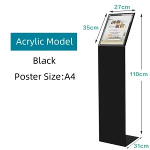 Black and White Color Metal Display Stands with Acrylic Holder for Car 4S Stores and Malls Exhibition Rack for Retail Promotion