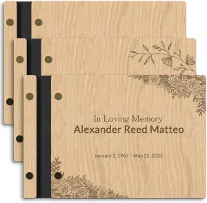 Blank A4 A5 A6 Guest Book With Photo For Wedding Memorial Occasions Guest Signature Book Wood Photo Guest Book
