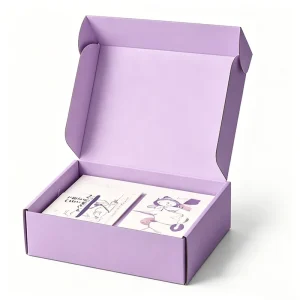 Blank Purple Corrugated Paper Box Custom Printed Mailer Shipping Box for Luxury E-commerce Unboxing Experience