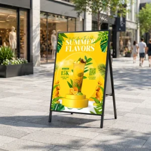 Board Aluminum Alloy LED Light Box Floor Standing Vertical Poster Display 5000 Lumens Decorative for Shop