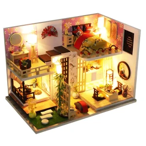 Book Nook Kit DIY Doll House Miniature House Miniature House Kit Japanese Loft Bookend Desktop Mini Ornament