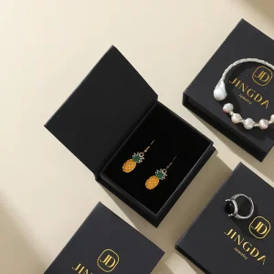 Book Shaped Magnetic Flip Jewelry Box Jewelry Packaging for Fine Jewelry Storage