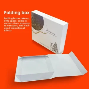 Book style Rigid Cardboard Folding Rectangular Gift Box Portable One Piece Custom Apparel Magnetic Flap Packaging Box