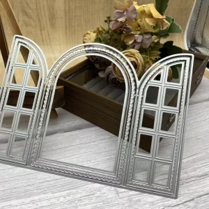 Border Door Metal Die Cut Embossing Template Tool for DIY Scrapbooking Paper Cards and Album Craft Decoration