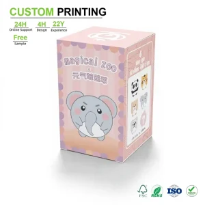 Branded Folding Kraft Mystery Surprise Box With Matte Velvet Lamination Pantone Color Custom Print Blind Hidden Toy Packaging