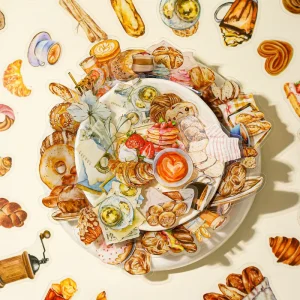 Bread Themed Cartoon DIY Scene Stickers Waterproof PET Material for Promotional Gifts Notebook Decoration