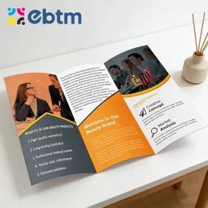 Brochure Printing Design Services for Trifold Z Fold Custom Foldable Map and Slit Printing Flyers Booklets Fast Sample