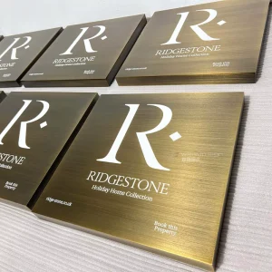 Brushed Antique Bronze Plate Sign Customizable Size Indoor Outdoor Signage for Multiple Locations
