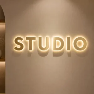 Brushed or Mirror Stainless Steel Backlit LED Letter Sign 3D Metal Company Logo Sign Acrylic Light Letters