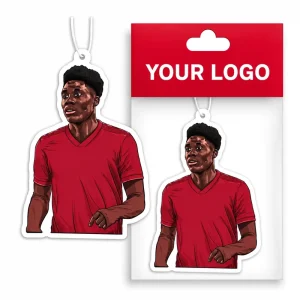 Bulk Custom Soccer Icon Football Star Hanging Car Air Freshener Long Lasting Scented Paper Card for Football Fans with Opp Bag