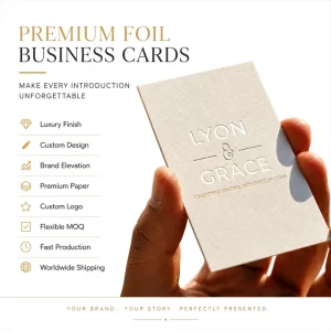 Bulk Custom Textured Business Card with Hot Gold Stamping for Multi-scene Corporate Business Application