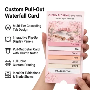 Bulk Order Custom Wedding Waterfall Cards with Free Typesetting, Professional Design, and Fast Delivery
